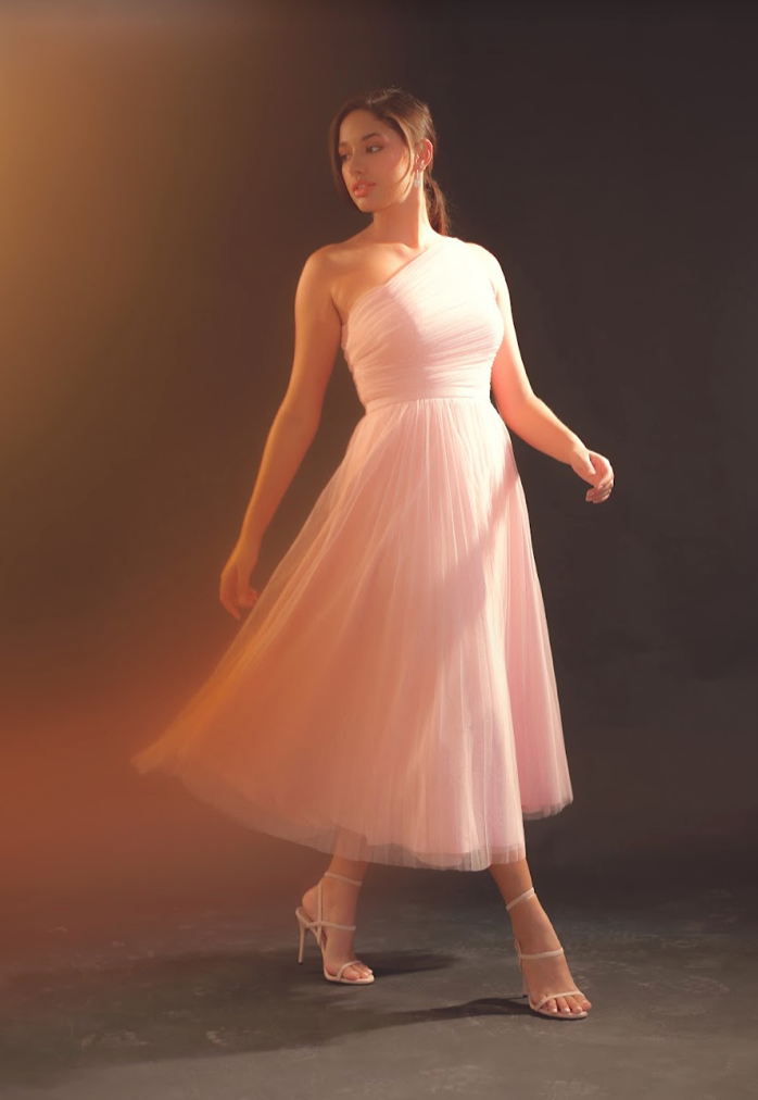 One Shoulder Pleated Cocktail Dress MICO