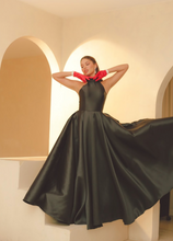 Load image into Gallery viewer, Turtleneck Halter Gown with Box Pleats